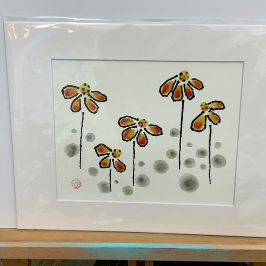 Orange Cone Flower 11x14