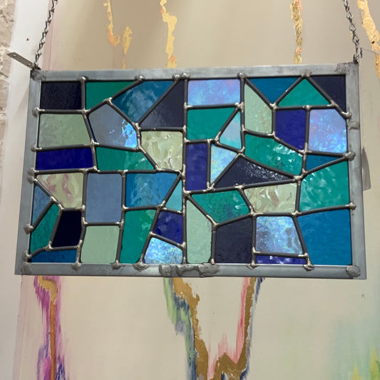 Blue Rectangle Stained Glass