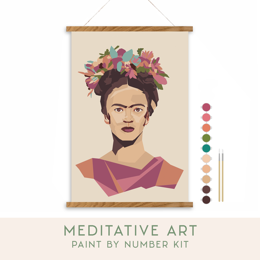 Frida Meditative Art Paint by Number Kit: Kit + Magnetic Frame