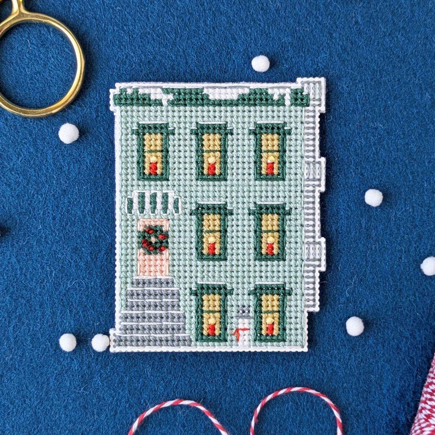 Holiday Homes Townhome Cross Stitch Kit