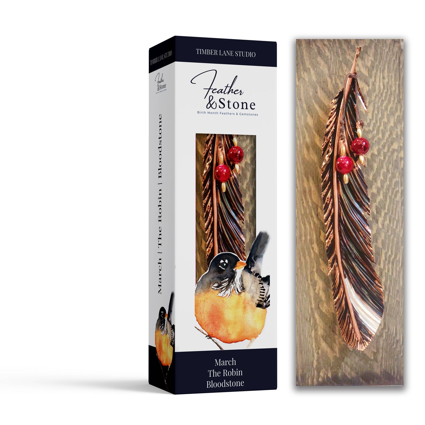 Feather + Stone Birth Month Feathers: August