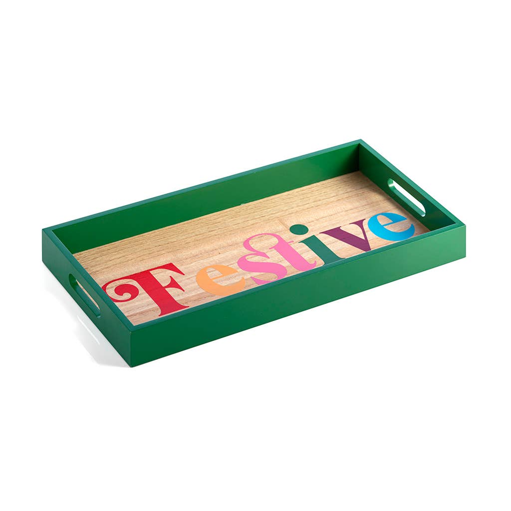 CELEBRATION "FESTIVE" TRAY, GREEN