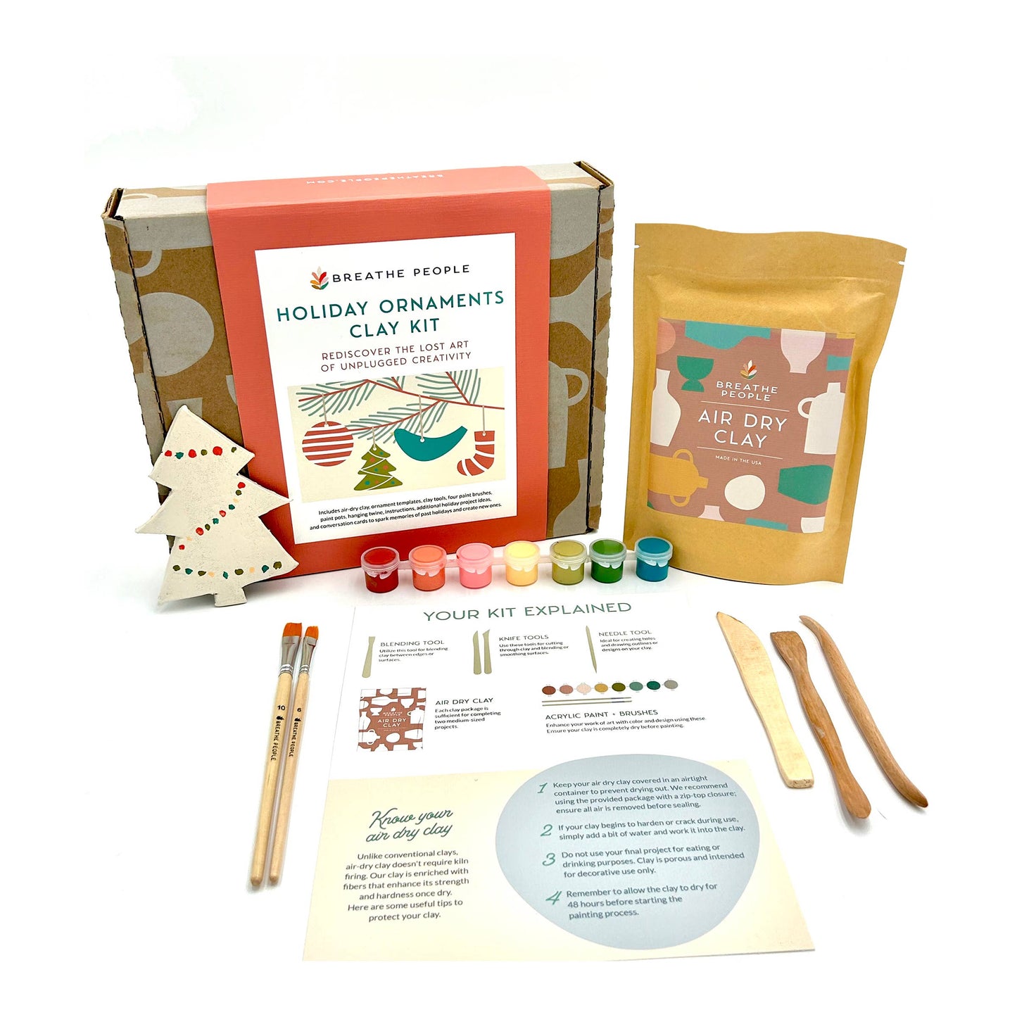 Holiday Ornaments Clay Date Activity Kit- Clay Kit for Two