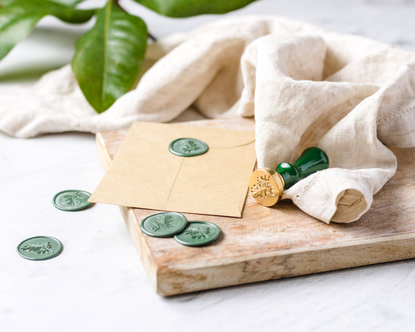 Olive Branch: Wax seal stamp and wax stick set