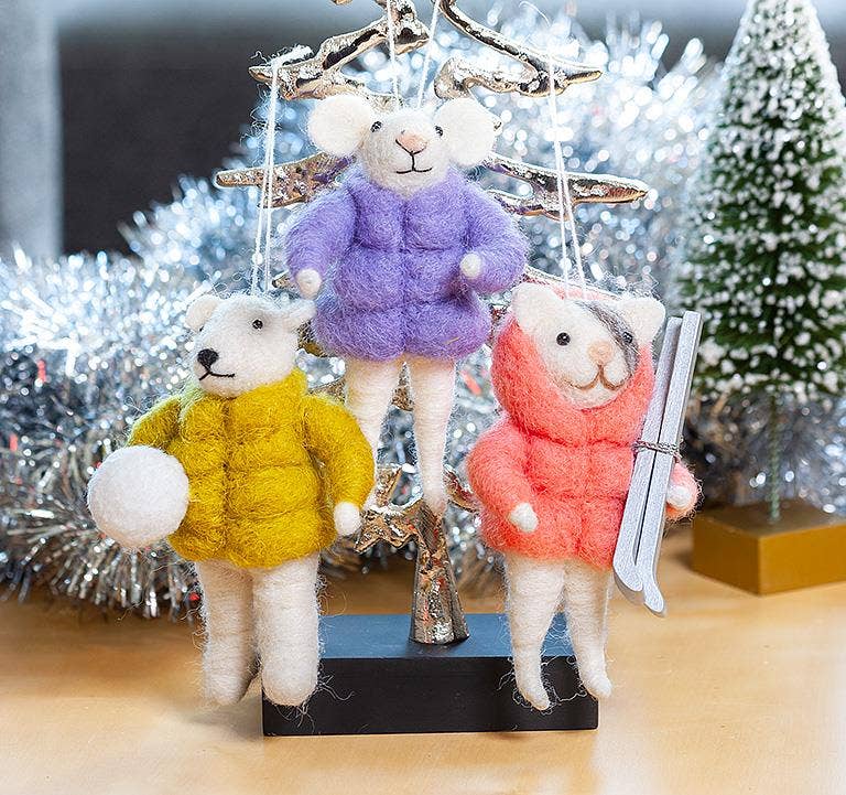 Puffy Coat Animal Orn-3 Assorted-5"H