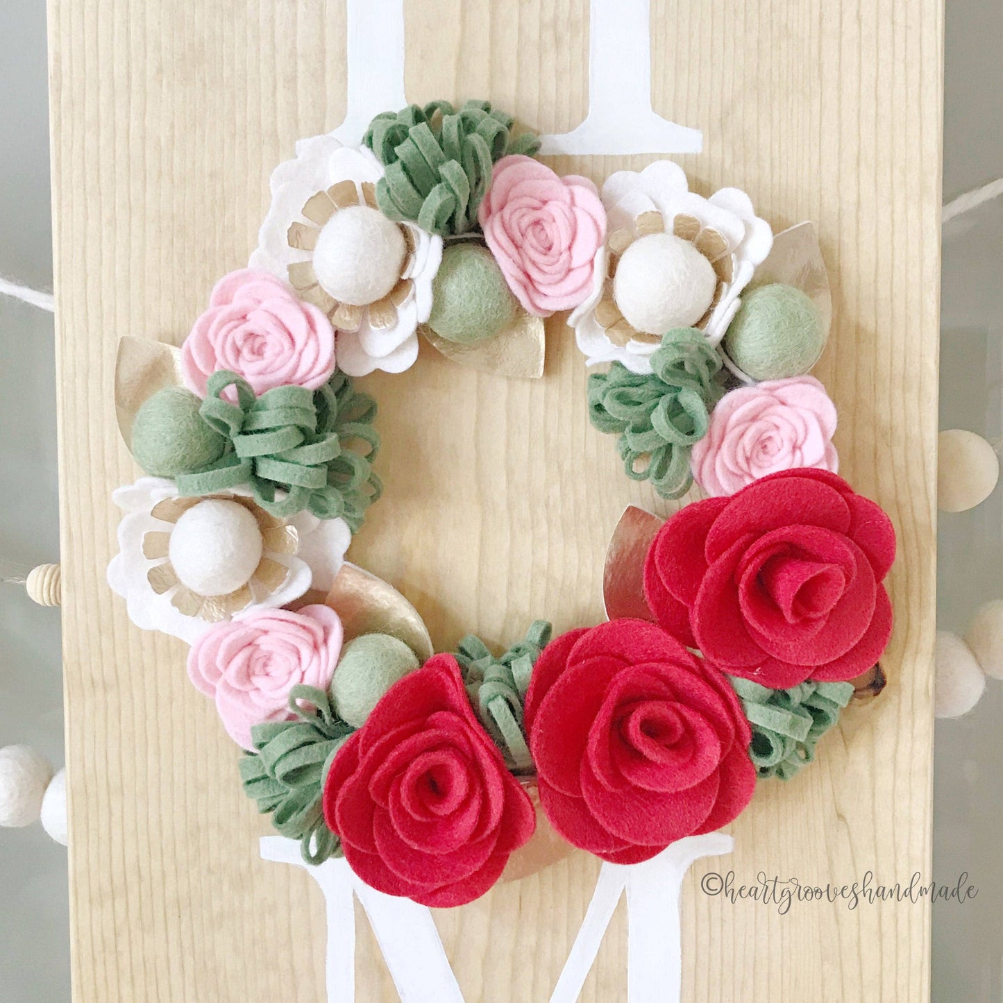 Felt Flower Wreath Craft Kit | Strawberry Mint