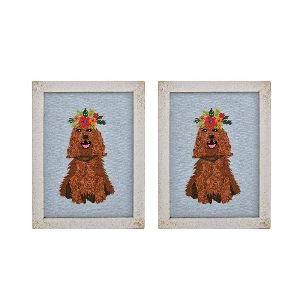 DOG BLUE BASE WALL ART 6x8"