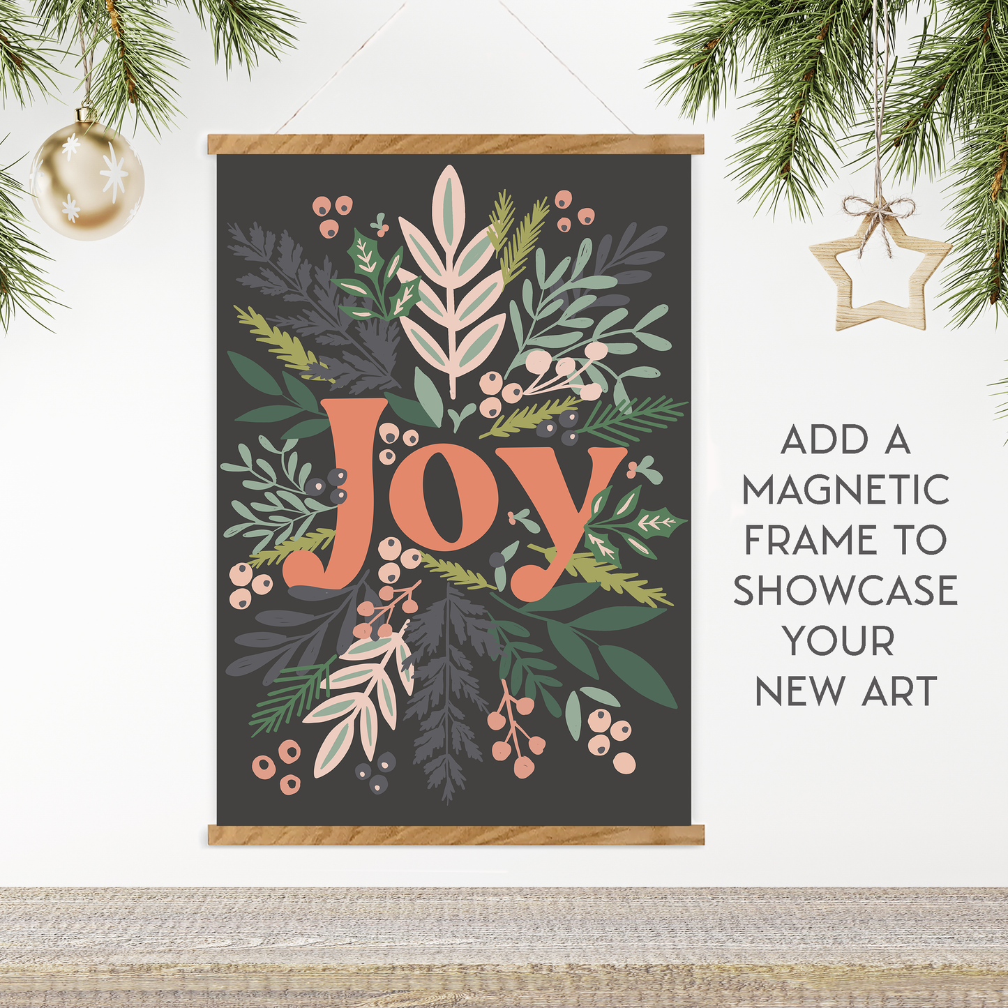 Holiday Joy 8x10 Art Print on Canvas Paper (Unframed)