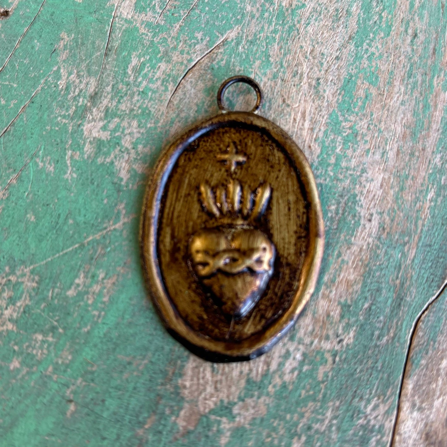 Brass Medallions: Oval Sacred Heart