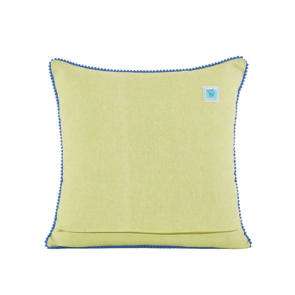 NEW LIME CHAMBRAY DOG PILLOW 18X18"