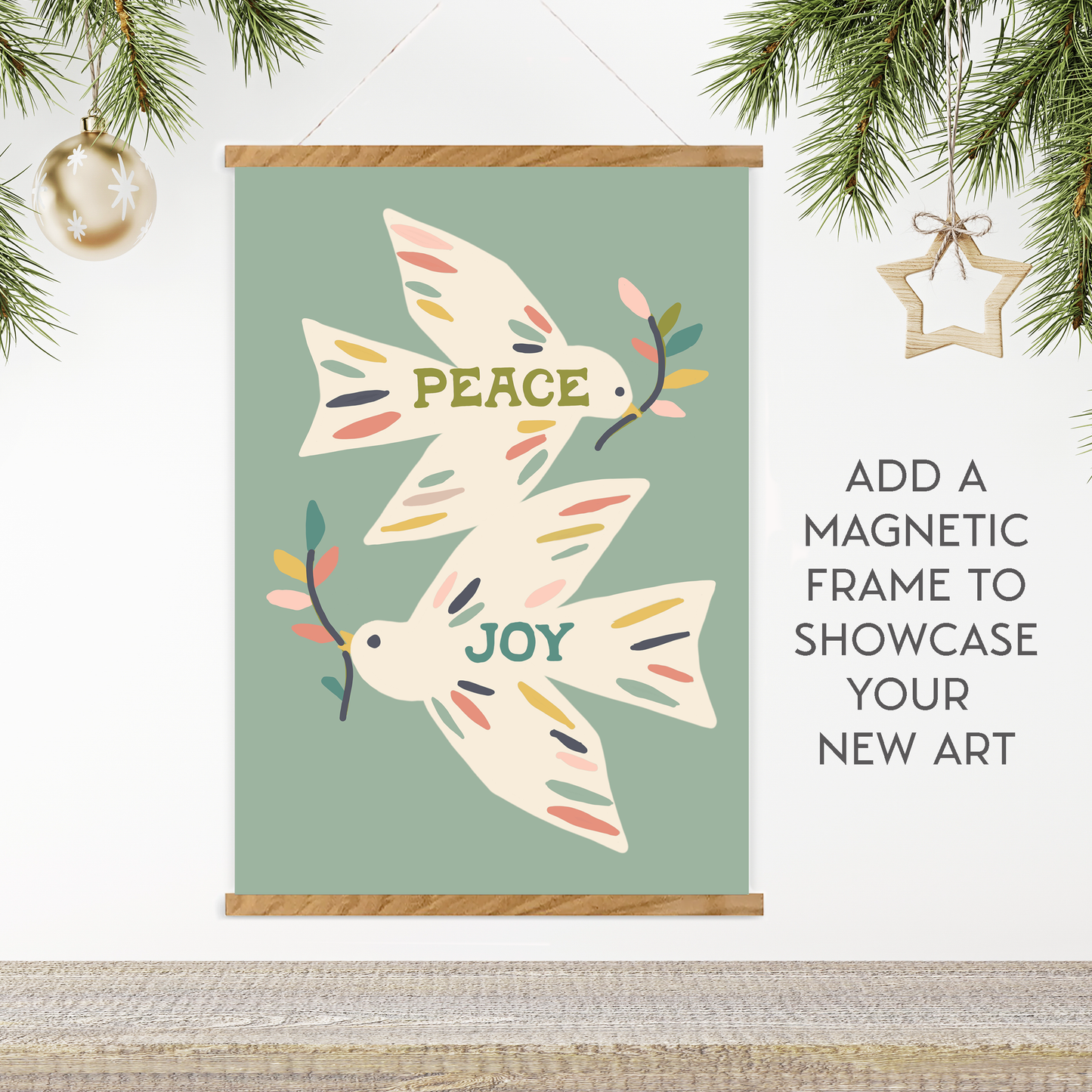 Peace Birds 12 x 18" Paint by Number Kit: Kit + Magnetic Frame