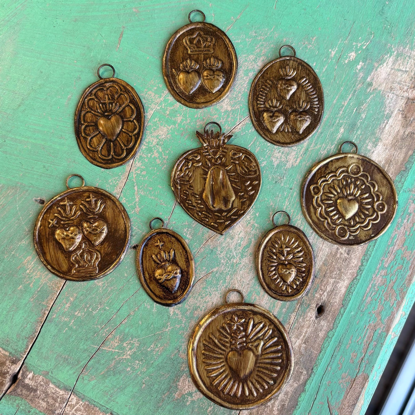 Brass Medallions: Oval Sacred Heart
