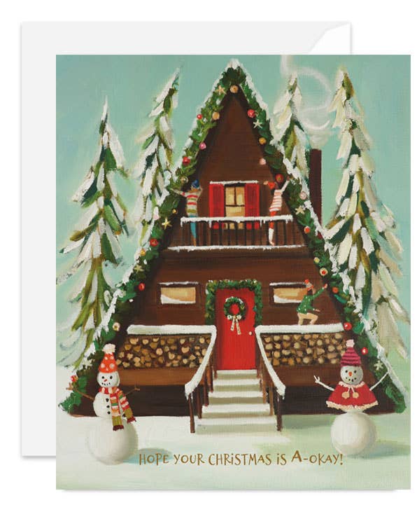 A- Frame Christmas Card- Box Set of 8