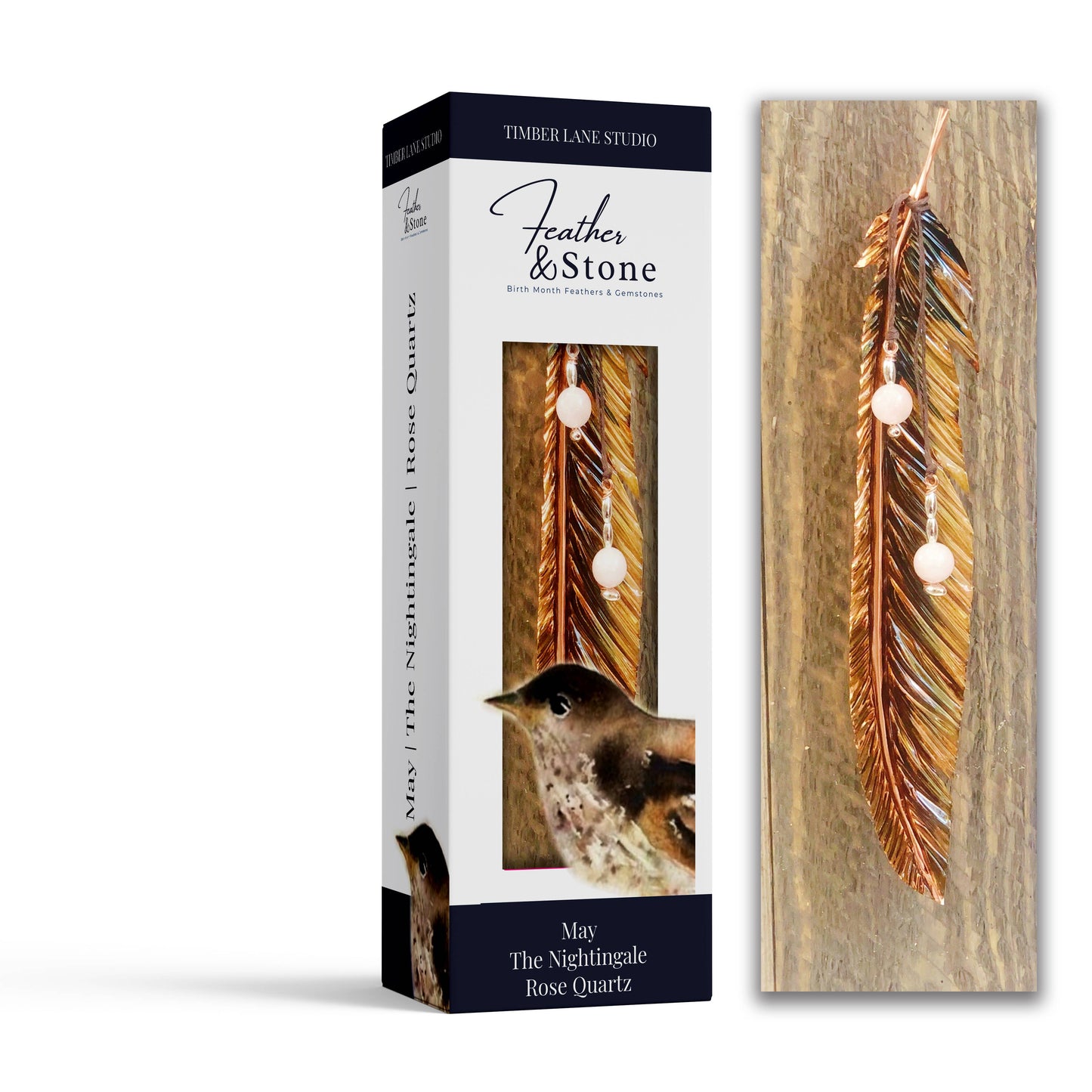 Feather + Stone Birth Month Feathers: January