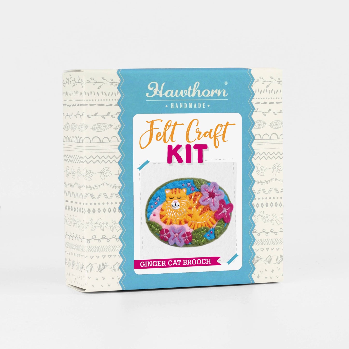 Ginger Cat Felt Craft Brooch Kit | Complete Craft Kit