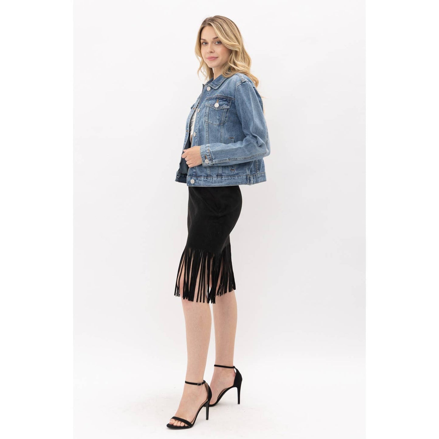 DENIM JACKET WING SEQUENCE PATCH: BLACK / XL