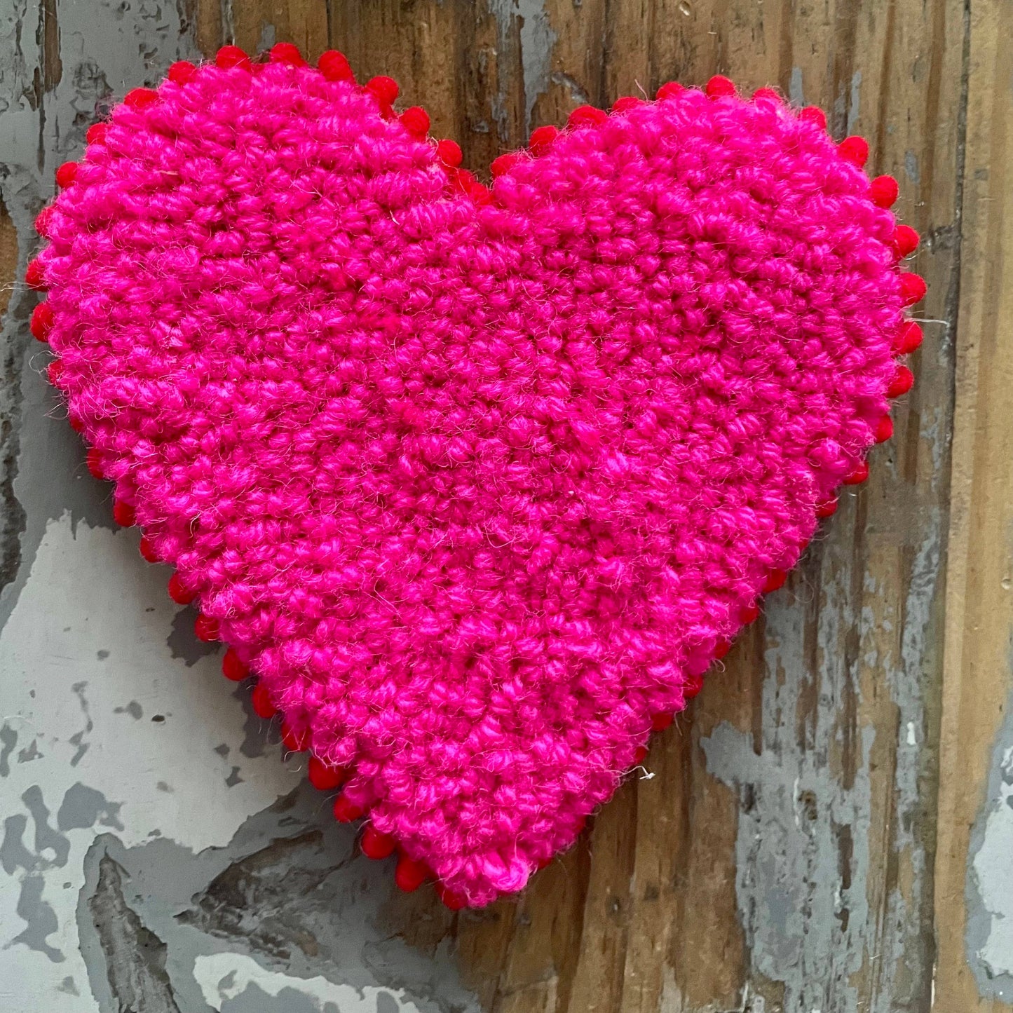 Heart Mug Rug Coaster: Pink