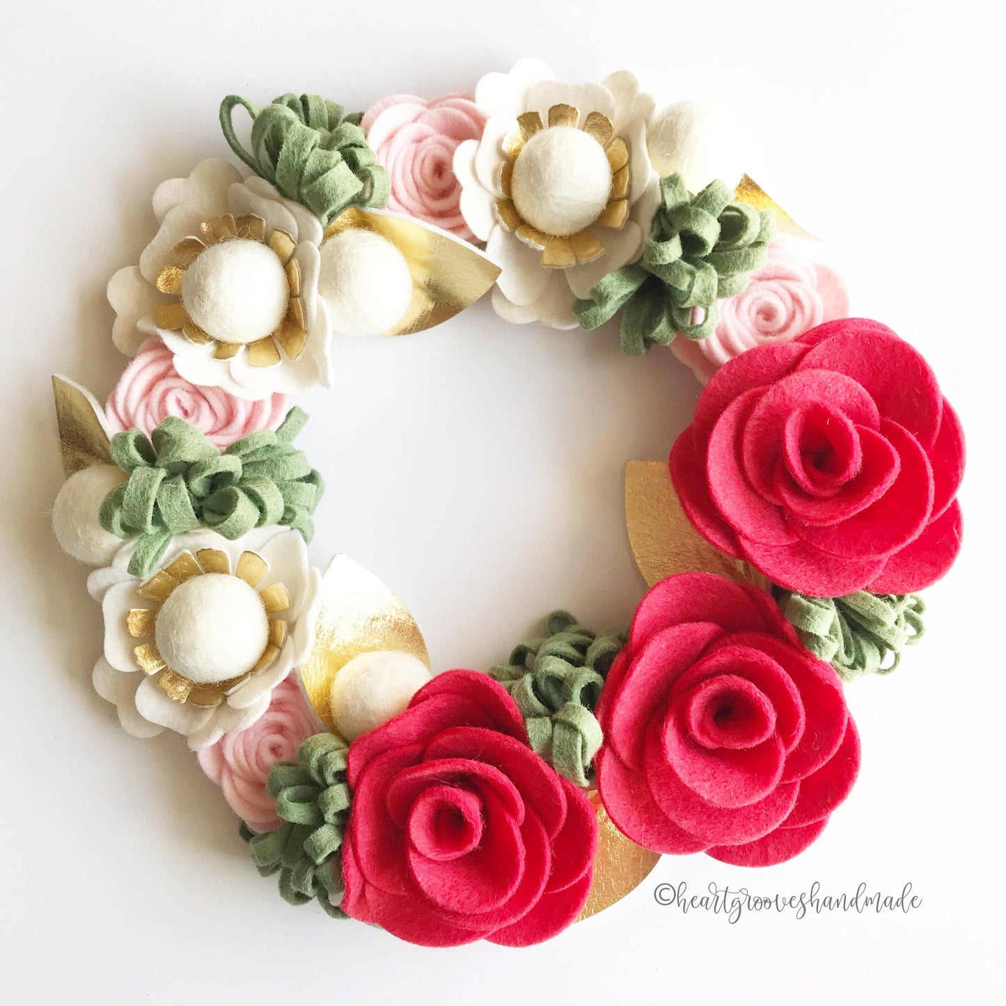 Felt Flower Wreath Craft Kit | Strawberry Mint