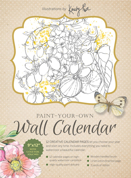Paint-Your-Own Wall Calendar: Illustrations by Kristy Rice