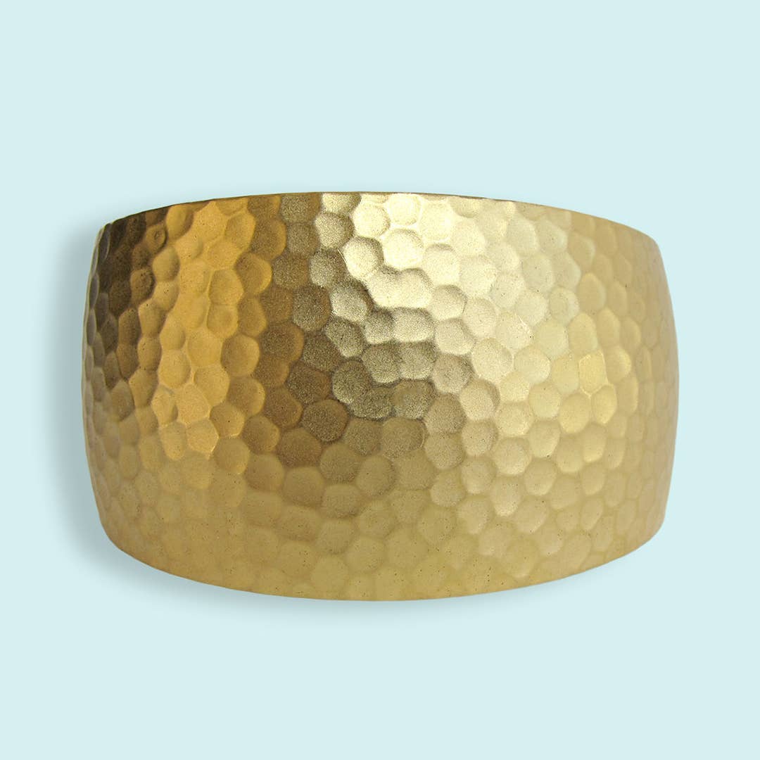 Gold Hammered Cuff Bracelet