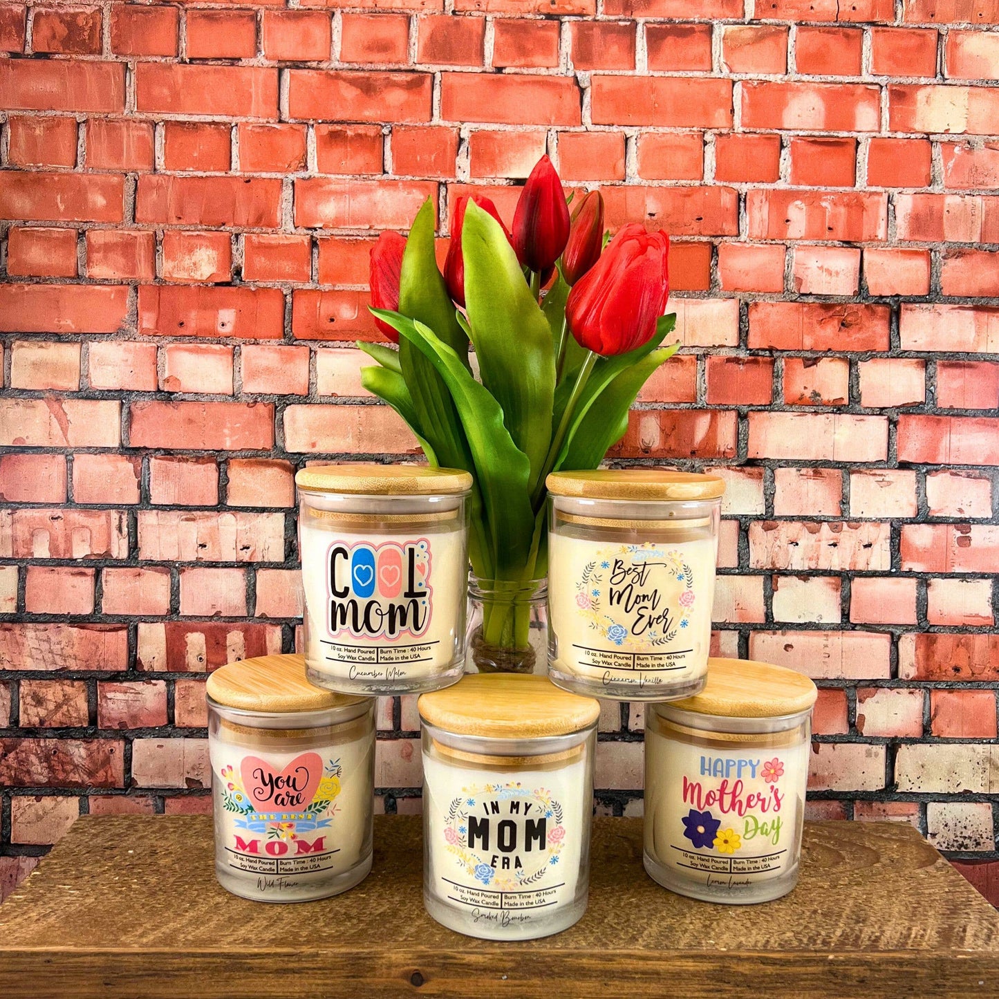 Best Mom Ever Flowers - Mothers Day - Soy Wax Candles: Wild Flowers