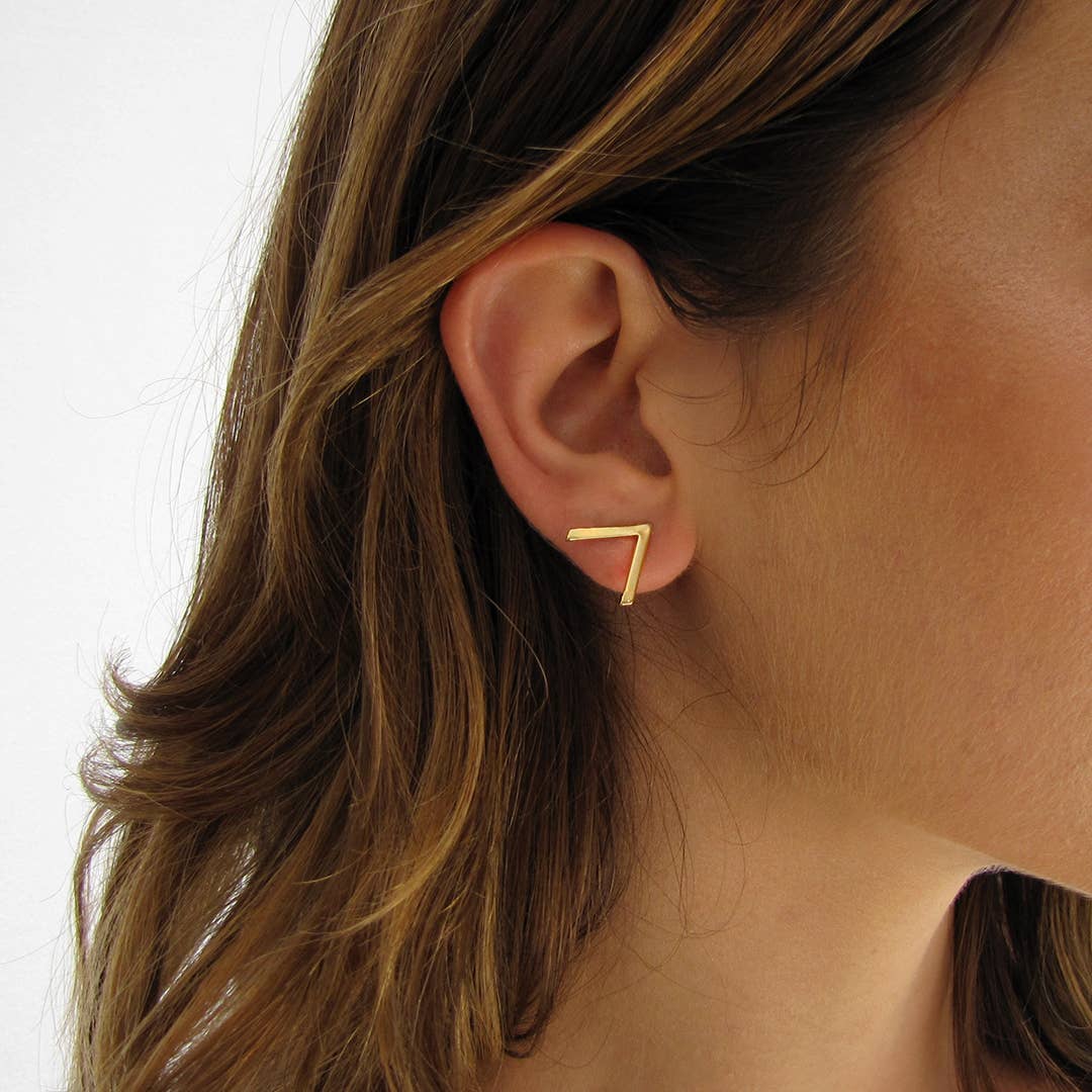 Greater-Than Stud Earrings