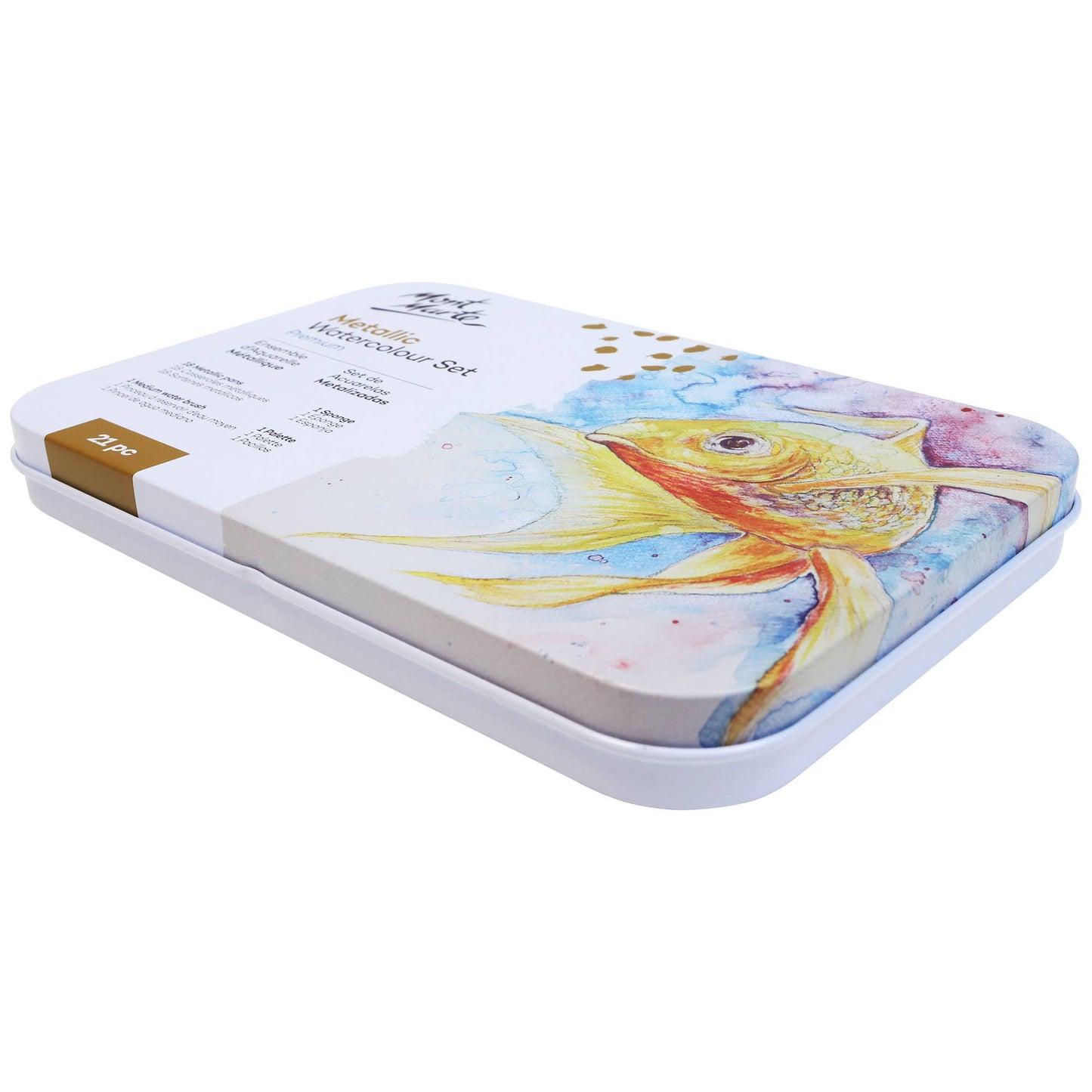 Metallic Watercolor Cake Set in Tin Premium 21 piece