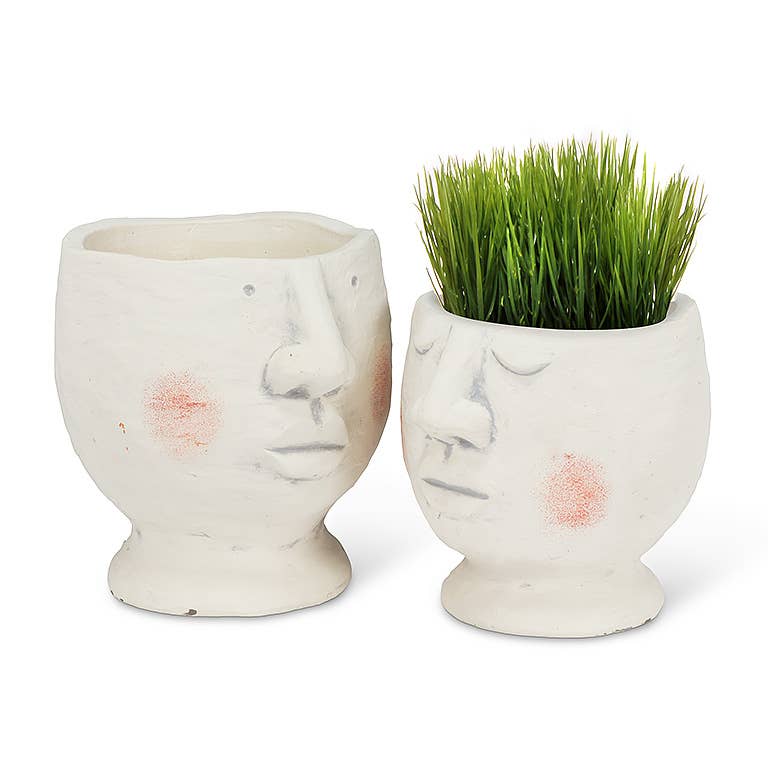 Sm Rosy Cheek Head Planter-5.5"H