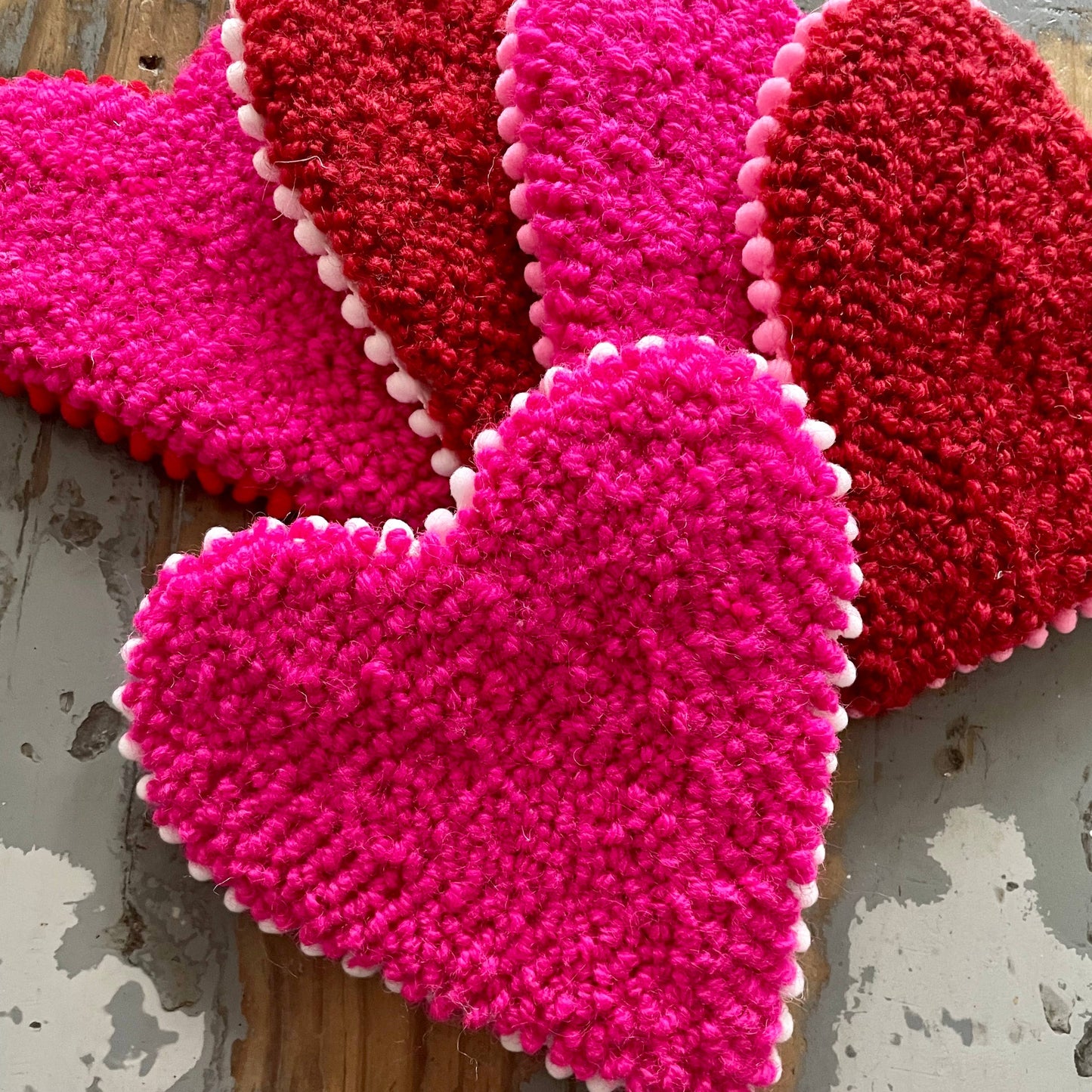 Heart Mug Rug Coaster: Pink