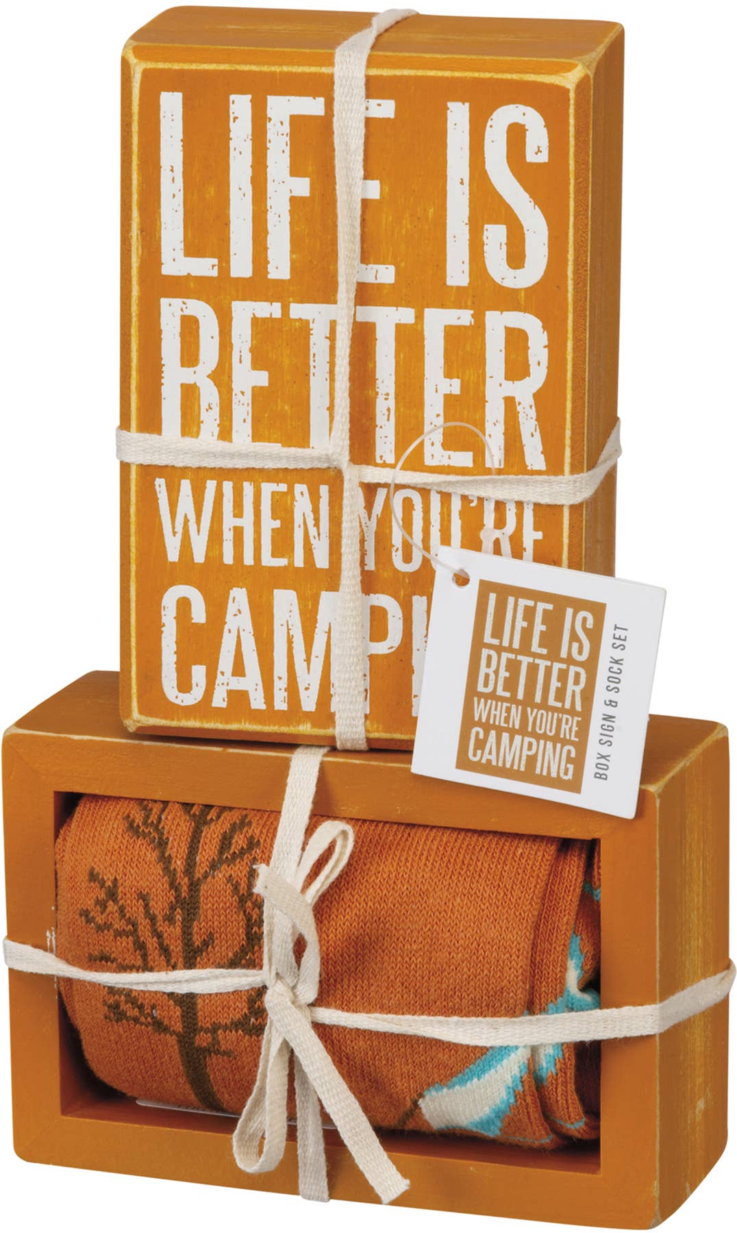 Life Is Better Camping Box Sign And Sock Set