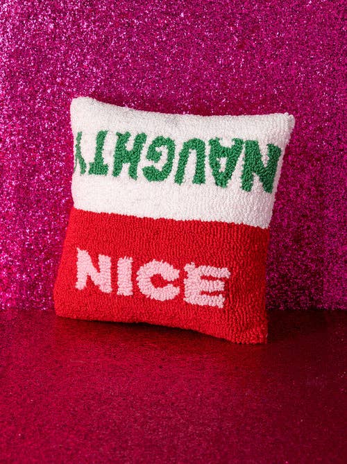 NAUGHTY / NICE PILLOW, MULTI