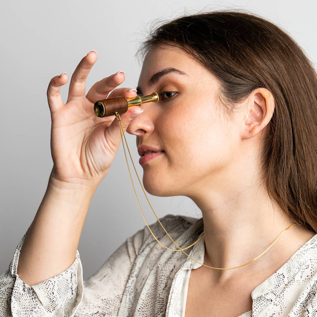 Wood Telescope Necklace: 28 Inch