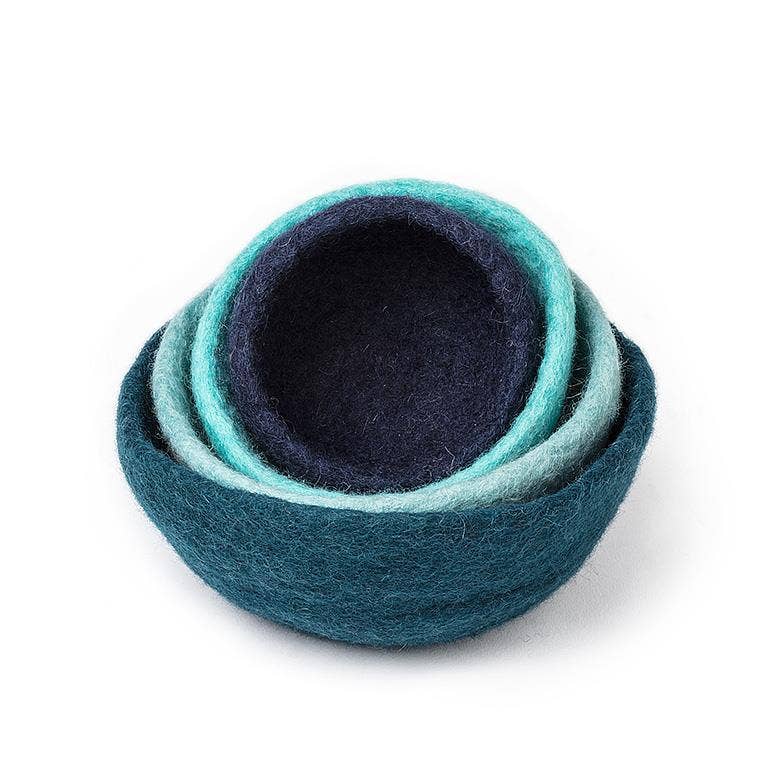 S/4 Nesting Bowls-Blue Mix-3.5-7"D