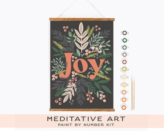 Holiday Joy 12 x 18" Paint by Number Kit: Kit + Magnetic Frame