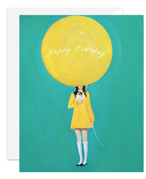 Nothing Is Happier Than A Yellow Balloon Birthday Card