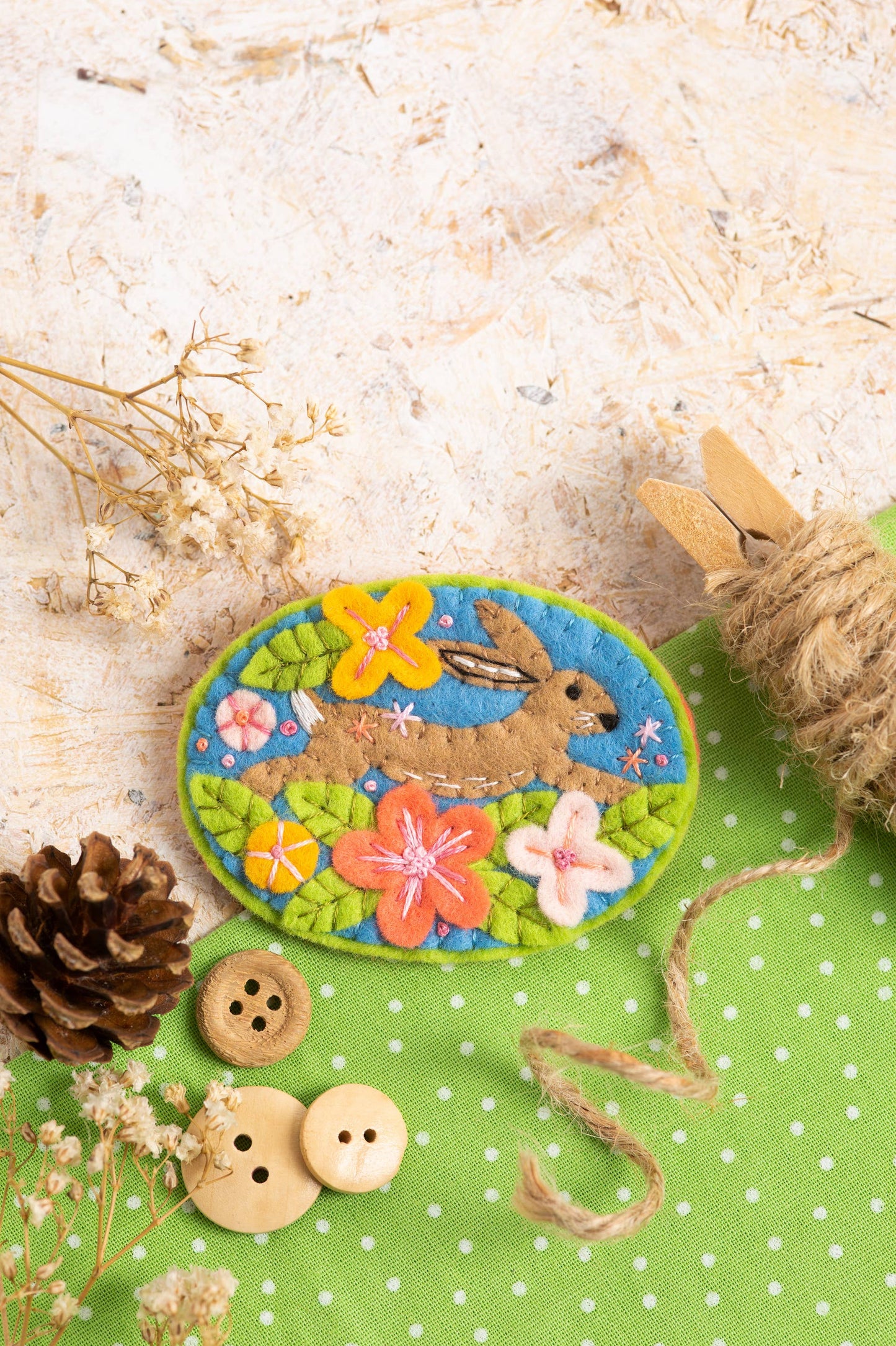 Hare Felt Craft Brooch Kit | Complete Craft Kit