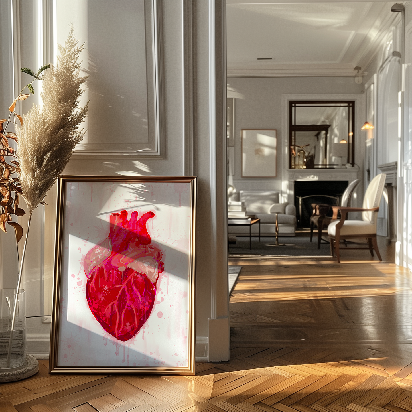 Valentine's Day Art Print, Anatomical Heart Decor, Trendy Colorful Wall Poster, Pop Art: 11x14 print on paper