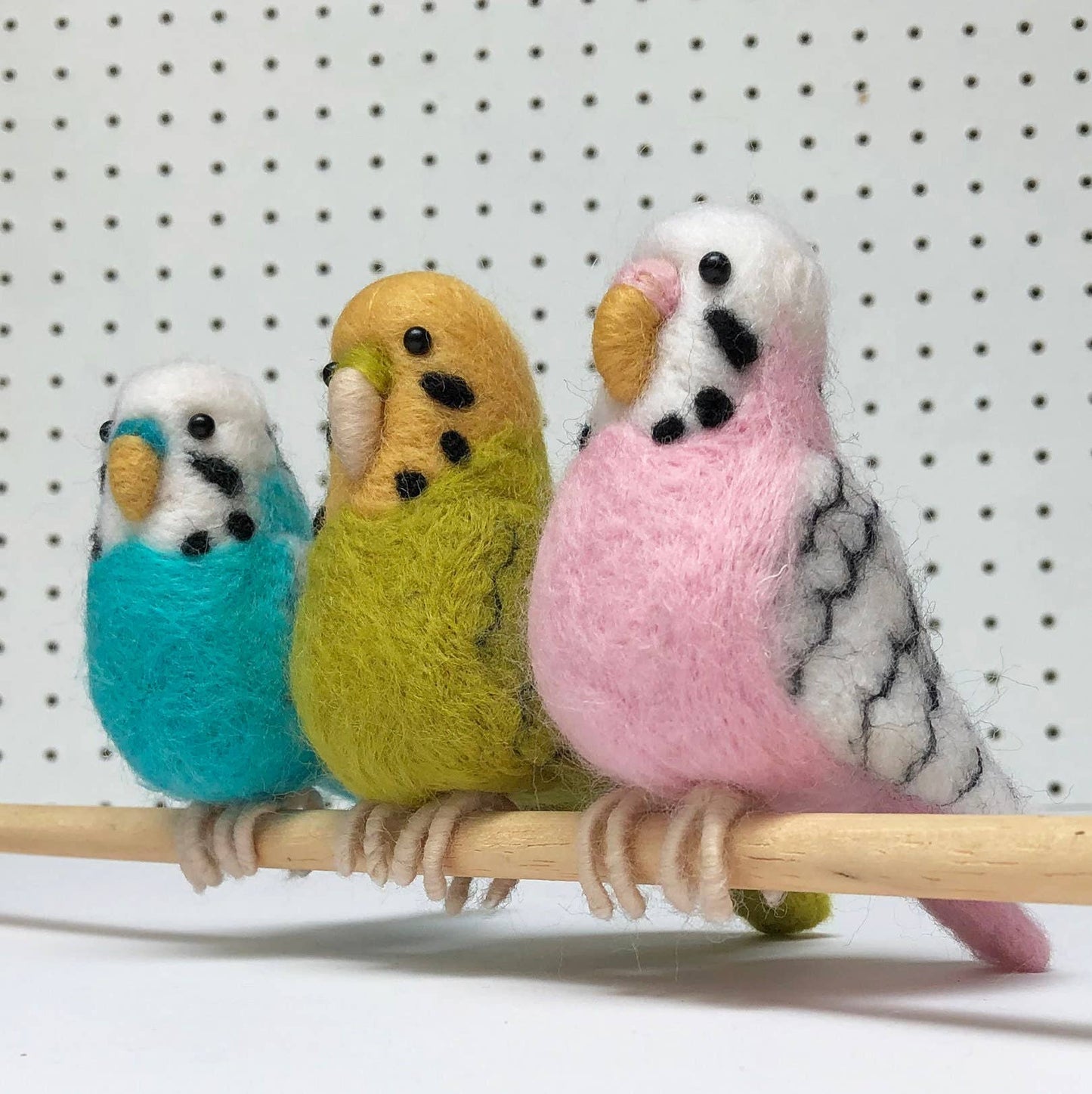 Needle Felting Kit Budgie. Make A Pink Budgerigar From Wool.