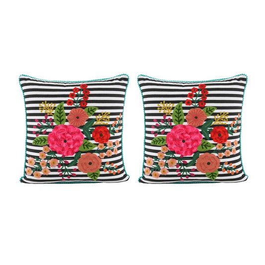 Greta FLORAL EMBR OVR QUIAROOSCURO PILLOW 18X18