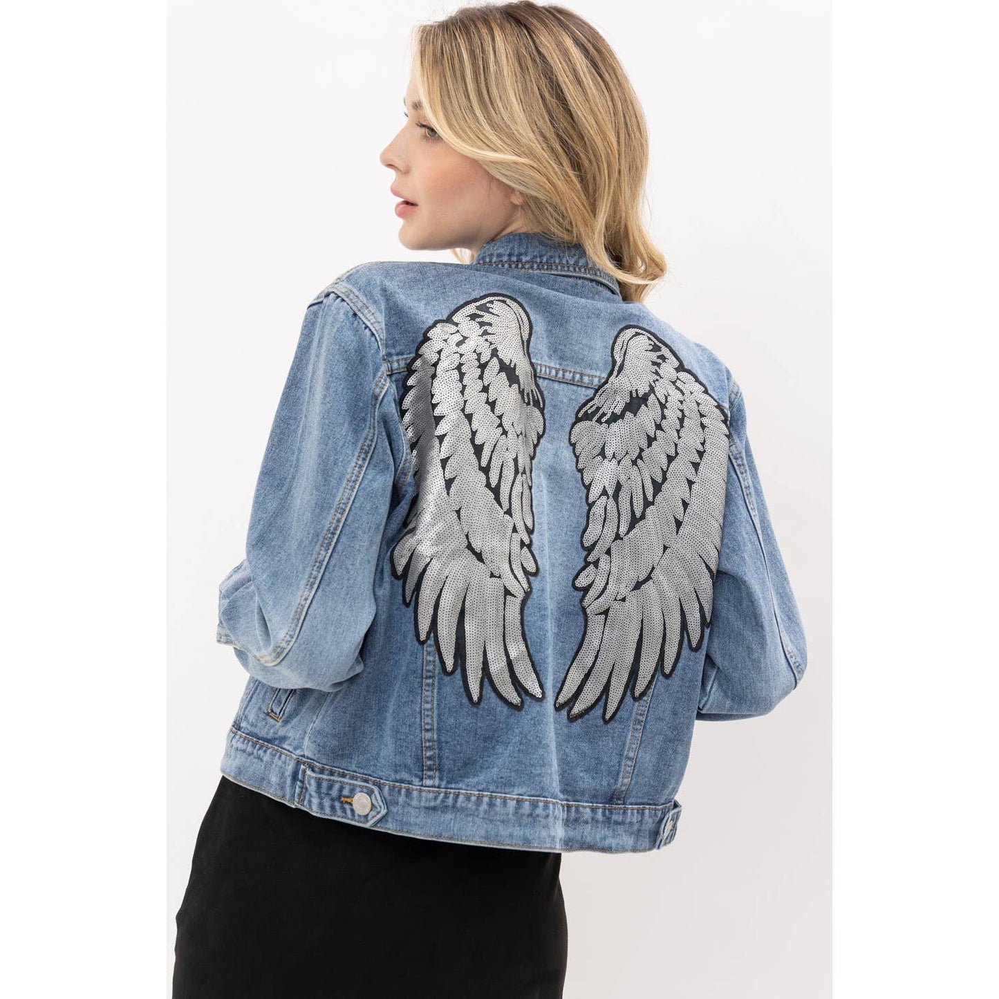 DENIM JACKET WING SEQUENCE PATCH: BLACK / M