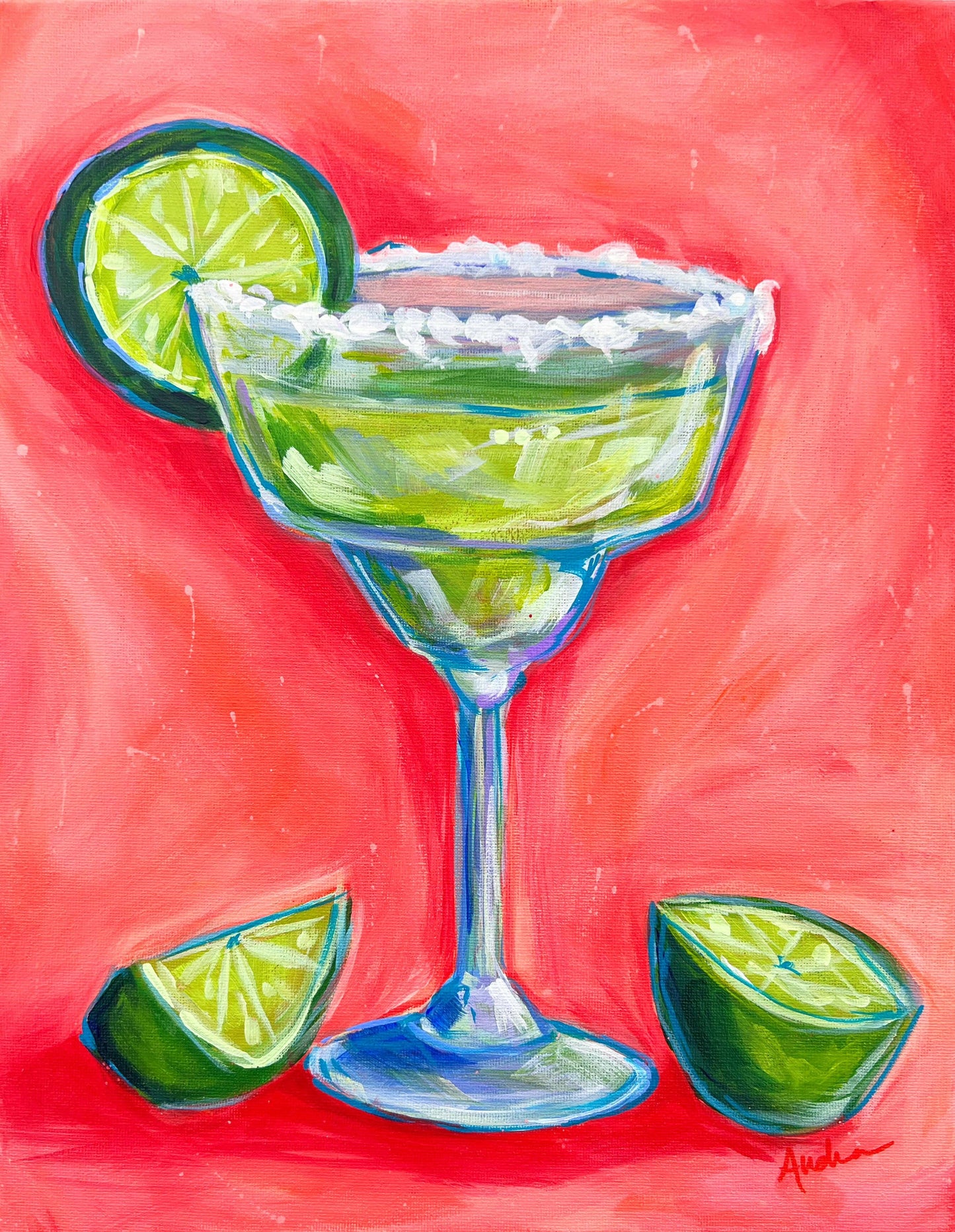 Margarita Cocktail Reproduction Art Print - On Paper or Canv: 5x7 on paper