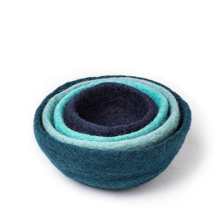 S/4 Nesting Bowls-Blue Mix-3.5-7"D