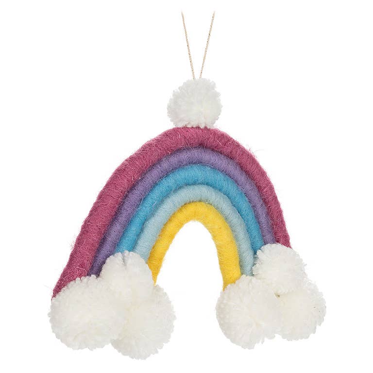 Sm Pompom Rainbow-8"W