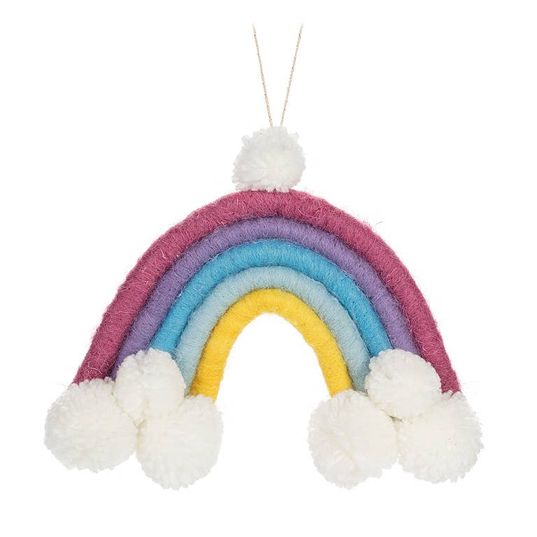 Sm Pompom Rainbow-8"W