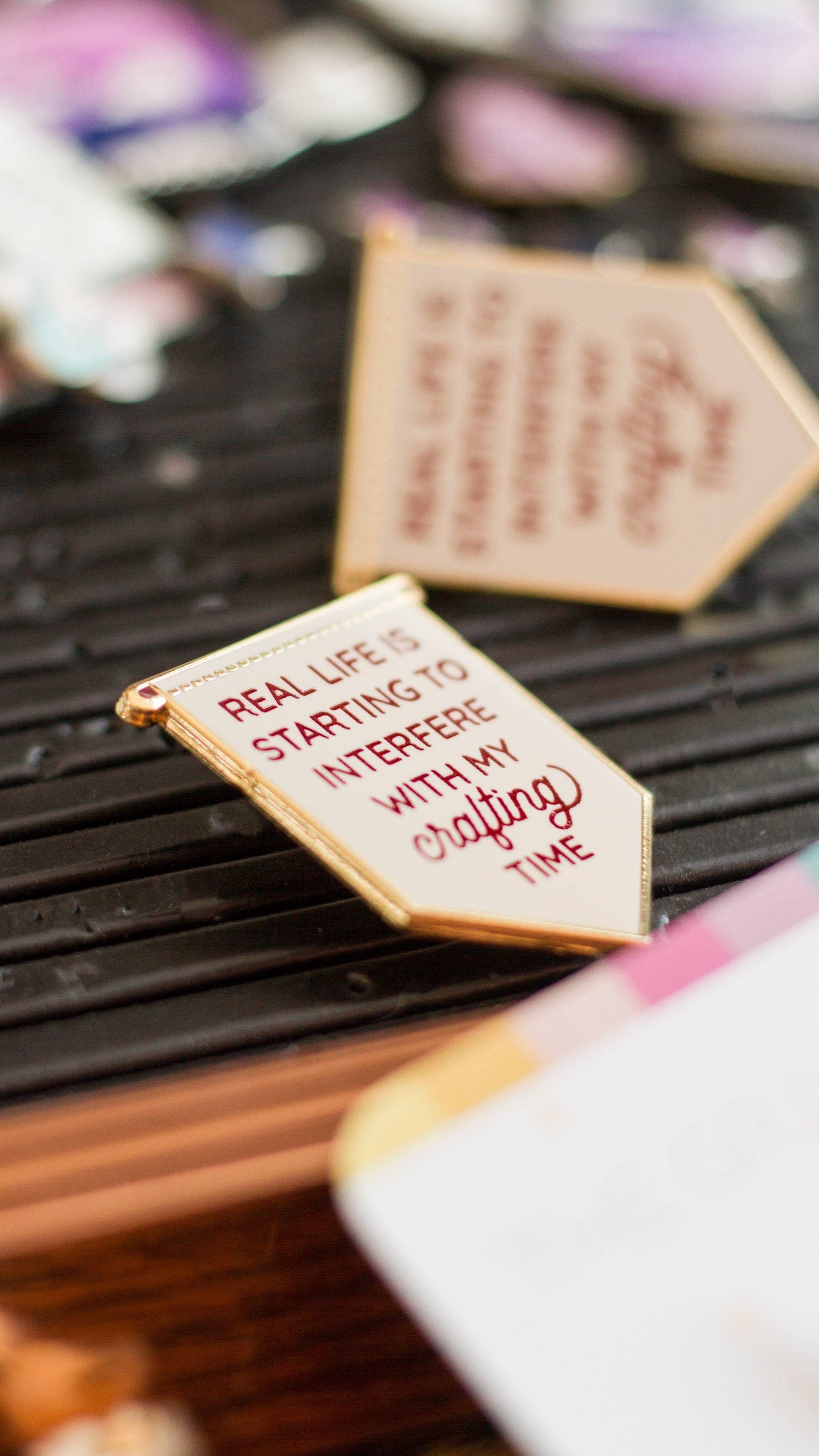 Crafting Banner Enamel Pin