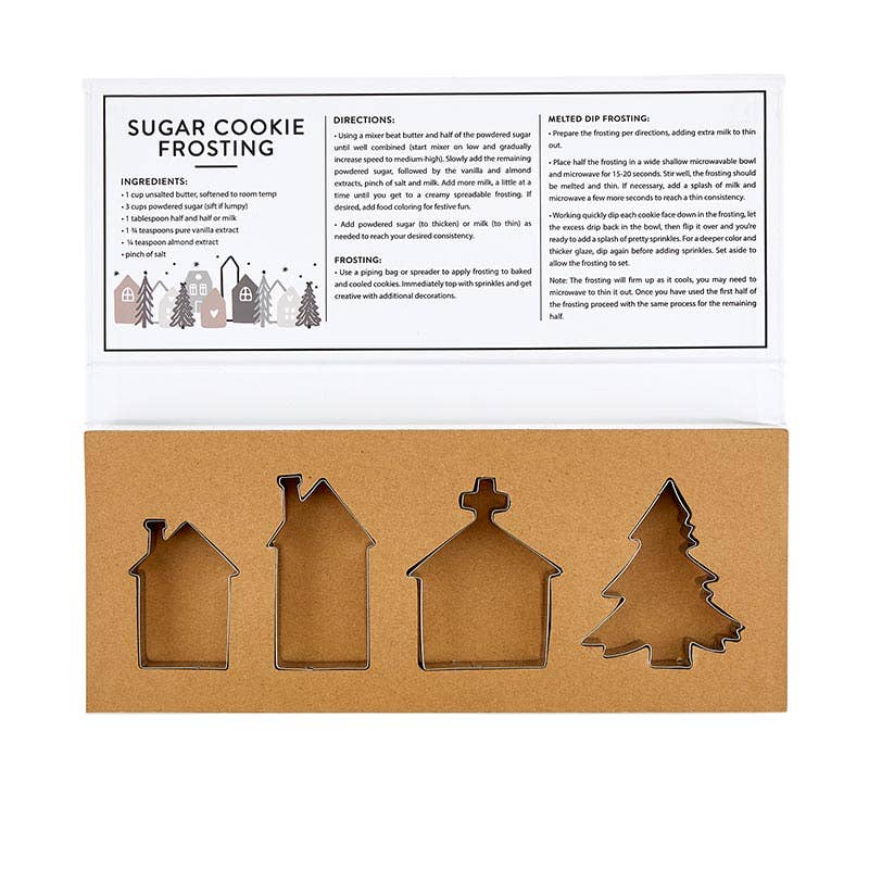 Christmas Village Cookie Cutter Book Box - Set of 4