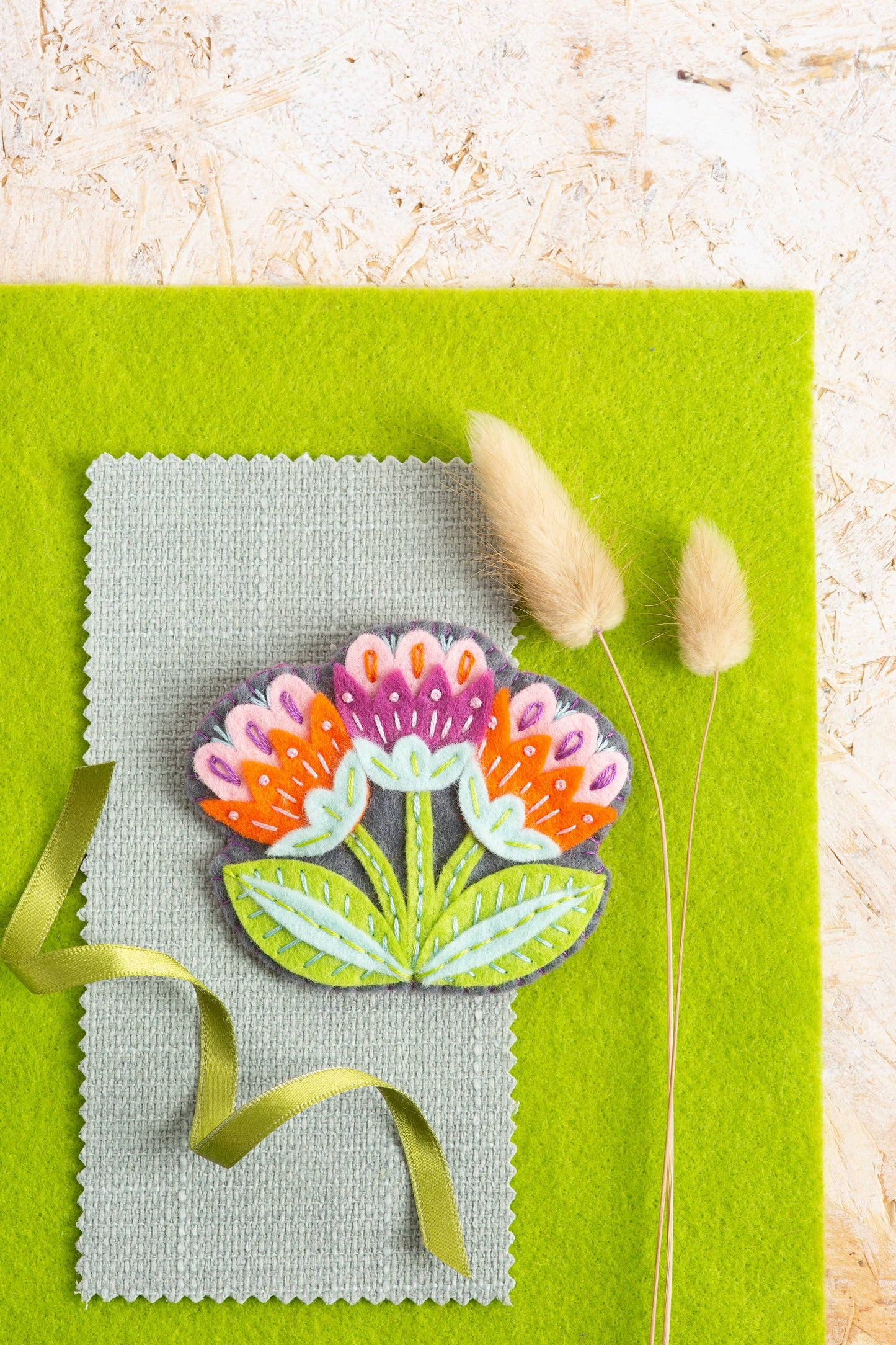 Marianne Flower Felt Craft Brooch Kit | Complete Craft Kit