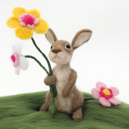 Needle Felted Easter Bunny kit. Make a felted Easter rabbit