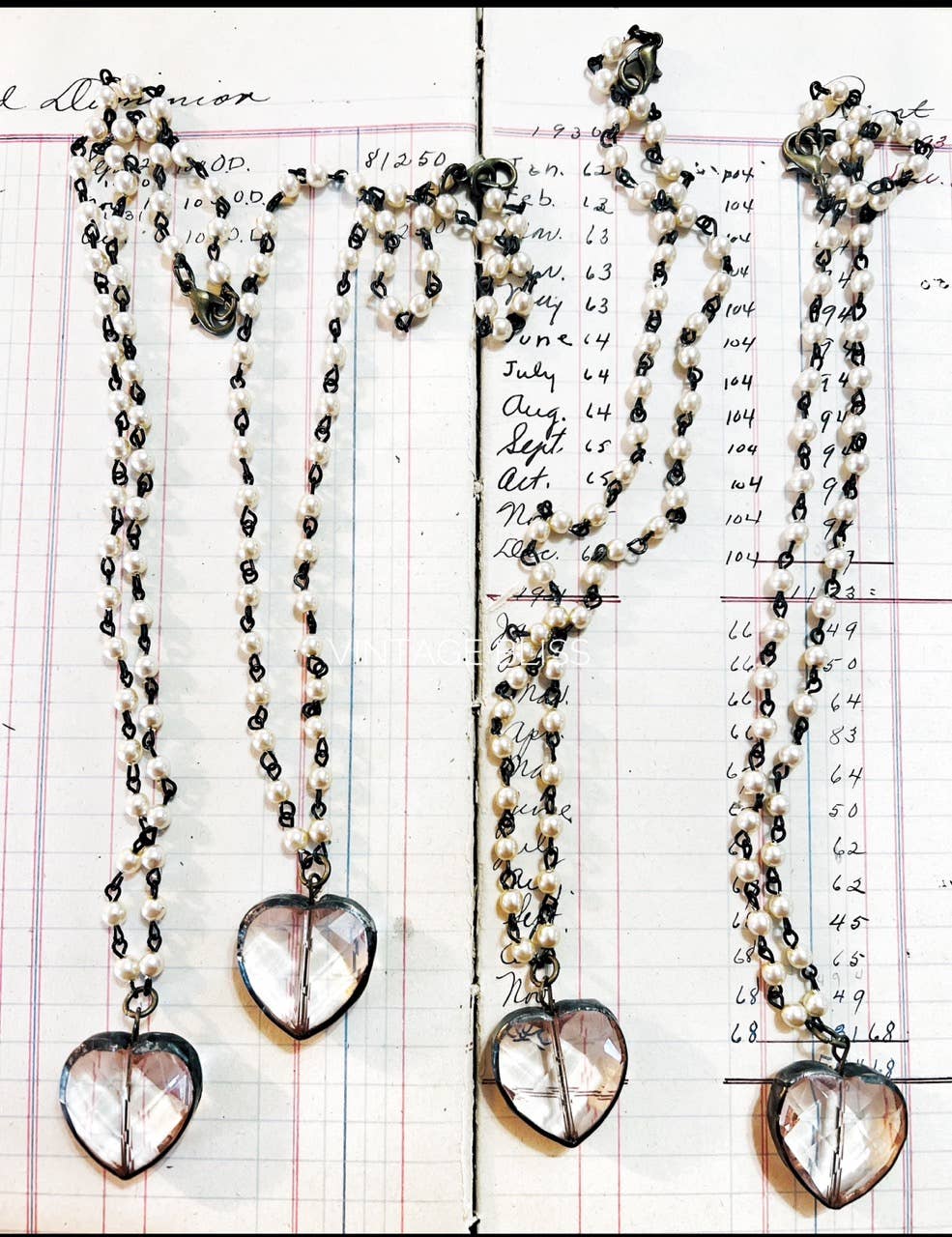 Soldered Mini Glass Heart Beaded Chain Necklace