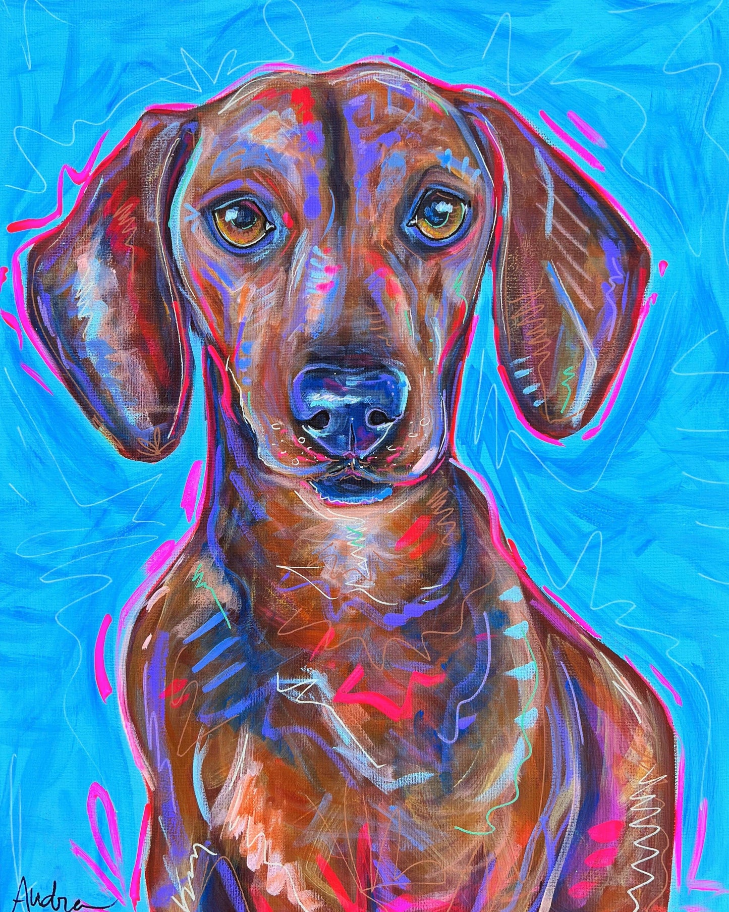 Dachshund Dog Art Print Pet Gift: 8x10
